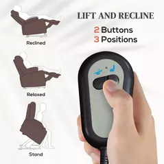 HOMCOM Faux Leather 70° Electric Riser Recliner Chair, Dark Brown - 4