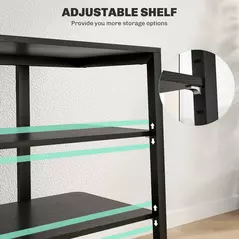 HOMCOM HiFi Stand, with Four Storage Shelves - Black - 5