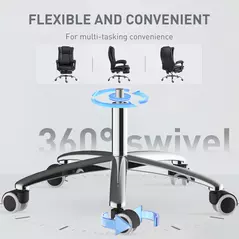 Vinsetto Home Office Chair Microfibre Desk Chair with Reclining Function Armrests Swivel Wheels Footrest Black - 6