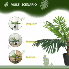 Outsunny 2 Pack 60cm Artificial Palm Tree Decorative Plant with Nursery Pot, Fake Tropical Tree for Indoor Outdoor Decor - 4