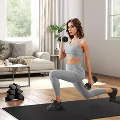 SPORTNOW Dumbbells Weights Set with 12-Sided Shape and Non-Slip Grip for Men Women Home Gym Workout, 2 x 6kg - 2