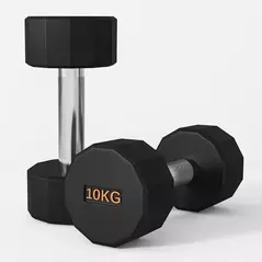 SPORTNOW Dumbbells Weights Set with 12-Sided Shape and Non-Slip Grip for Men Women Home Gym Workout, 2 x 10kg - 8