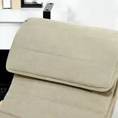 HOMCOM Rocking Lounge Chair Recliner Relaxation Lounging Relaxing Seat with Adjustable Footrest, Side Pocket and Pillow, Khaki - 7