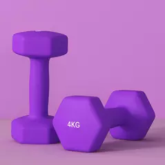 SPORTNOW 2 x 4kg Hexagonal Dumbbells Weights Set with Non-Slip Grip for Home Gym Workout, Purple - 9
