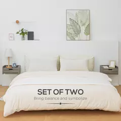 HOMCOM Floating Nightstands Set of 2, Wall Mounted Bedside Table with Drawer for Bedroom, Grey - 4