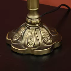 HOMCOM Handmade Art Deco Glass Table Lamp - White/Blue - 9