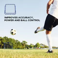 HOMCOM Adjustable Rebounder Net Kickback Target Goal for Teens Adults Training, Blue - 6