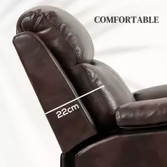 HOMCOM Faux Leather 70° Electric Riser Recliner Chair, Dark Brown - 5