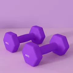 SPORTNOW 2 x 4kg Hexagonal Dumbbells Weights Set with Non-Slip Grip for Home Gym Workout, Purple - 8
