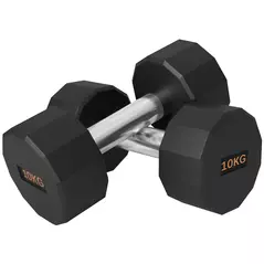 SPORTNOW Dumbbells Weights Set with 12-Sided Shape and Non-Slip Grip for Men Women Home Gym Workout, 2 x 10kg - 1