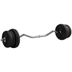 SPORTNOW 25kg Barbell Set, Adjustable Weights with Curl bar and Non-Slip Handle, for Women and Men Weight Lifting Training - 1