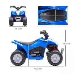 AIYAPLAY Honda Licensed Kids Electric Quad Bike, 6V ATV Ride On for Ages 1.5-3 Years, Blue - 3