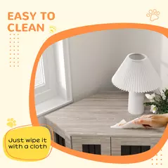 PawHut Dog Crate Furniture Side Table, with Cushion, 104 x 55 x 63cm - Walnut Brown - 7