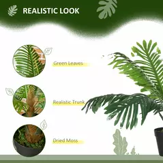 Outsunny 2 Pack 60cm Artificial Palm Tree Decorative Plant with Nursery Pot, Fake Tropical Tree for Indoor Outdoor Decor - 5