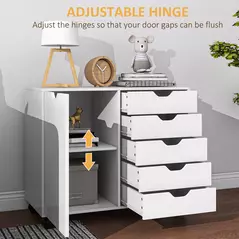 HOMCOM Multi-Storage Mobile Office Storage Cabinet - White - 8