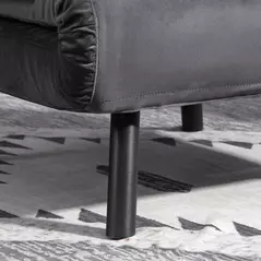 HOMCOM 4-in-1 Velvet-Feel Single Chair Bed, with Pillow - Charcoal Grey - 9