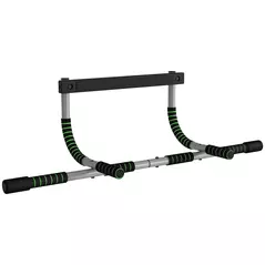 HOMCOM Doorway Pull up Bar, Door Frame Chin up Bar Push up Bar for Home Gym Upper Body Workout, No Drilling or Screws, Green - 1