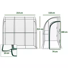 Outsunny 214cm x 118cm Walk-In Lean To Greenhouse, with Accessories - 3