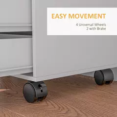 HOMCOM Multi-Storage Mobile Office Storage Cabinet - White - 5