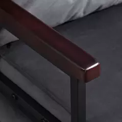 HOMCOM 4-in-1 Velvet-Feel Single Chair Bed, with Pillow - Charcoal Grey - 8