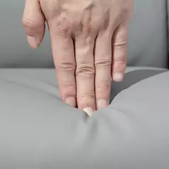 HOMCOM 360° Swivel Recliner Chair with Footstool, PU Leather Manual Recliner Armchair with Footstool, Solid Wood Base, Upholstered Reclining Chair for Living Room, Bedroom, Office, Light Grey - 9