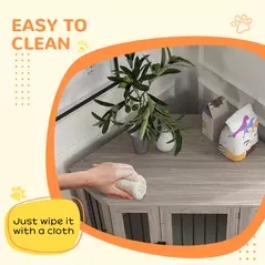 PawHut Dog Crate Furniture Side Table, with Cushion, 122 x 61 x 71cm - Walnut Brown - 7