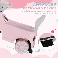 AIYAPLAY Foot To Floor Ride On Car Sliding Car w/ Air Horn, Anti-Over-Backwards, 18 to 36 Months - Pink - 4