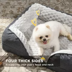 PawHut Calming Dog Bed Pet Mattress w/ Removable Cover, Anti-Slip Bottom, for Small Dogs, 70L x 50W x 18Hcm - Charcoal Grey - 5