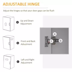 HOMCOM Multi-Storage Mobile Office Storage Cabinet - White - 7