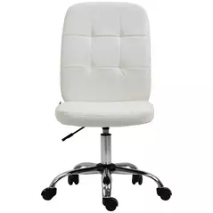 Vinsetto Armless Faux Leather Office Chair - White - 1