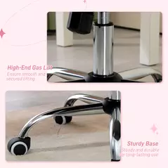 Vinsetto Velvet-Feel Work Chair, with Diamante Back - Pink - 7