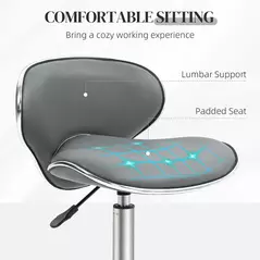 HOMCOM Adjustable Rolling Swivel Beauty Salon Chair, Stool for Spa, Grey - 6