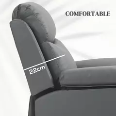 HOMCOM Faux Leather 70° Electric Riser Recliner Chair, Charcoal Grey - 5