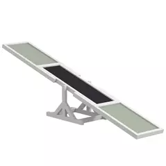 PawHut Wooden Pet Seesaw for Big Dogs, Dog Agility Equipment with Anti-Slip Surface - White - 1