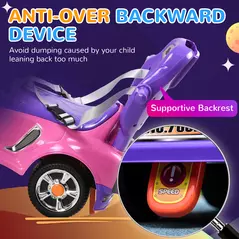 AIYAPLAY 3 in 1 Ride on Push Car, Cartoon Robot Theme Foot to Floor Slider w/ Handle Light Music Horn, Storage - Pink - 6