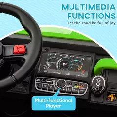 HOMCOM 12V 2 Seater Kids Electric Ride-On Car with Electric Bucket, Remote Control - Green - 5