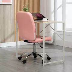 Vinsetto Armless Faux Leather Office Chair - Pink - 7