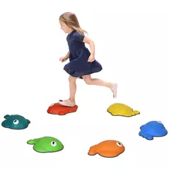 AIYAPLAY 6 Pcs Balance Stepping Stones Kids for Sensory with Non-slip Edge, Stackable Outdoor Indoor Obstacle Course - 1