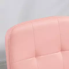 Vinsetto Armless Faux Leather Office Chair - Pink - 9
