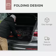 HOMCOM 4 Wheel Rollator with Seat and Back, Folding Mobility Walker with Carry Bag, Adjustable Height, Dual Brakes, Cane Holder, Lightweight Aluminium Walking Frame for Seniors and Disabled, Red - 4