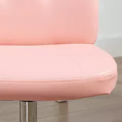 Vinsetto Armless Faux Leather Office Chair - Pink - 8