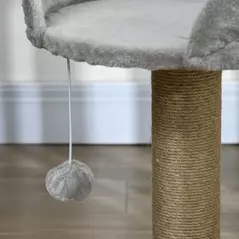 PawHut Cat Tree Tower with Scratching Posts, Grey - 8