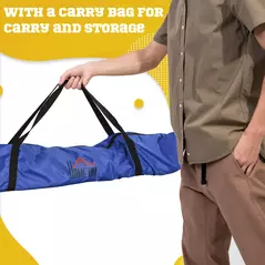 HOMCOM Set of 2 Football Goal Net 6 x 3 ft Foldable Outdoor Sport Training Teens Adults Football with Carrying Bag Blue - 5