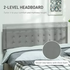 HOMCOM King Size Ottoman Bed Frame, with Front Drawer - Grey - 5