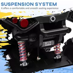 HOMCOM 12V Quad Bike ATV with LED Lights, Music, Backrest, Forward, Backward, Yellow - 7