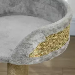 PawHut Cat Tree Tower with Scratching Posts, Grey - 7