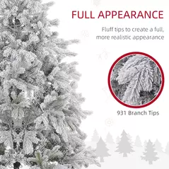 HOMCOM 5ft Bushy Snow-Flocked Artificial Christmas Tree, with LED Lights - 6