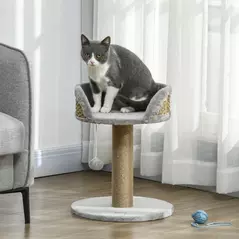 PawHut Cat Tree Tower with Scratching Posts, Grey - 2