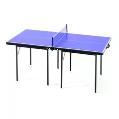 HOMCOM Folding 5ft Mini Compact Table Tennis Top Ping Pong Table Set Professional Net Games Sports Training Play Blue - 5