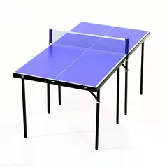 HOMCOM Folding 5ft Mini Compact Table Tennis Top Ping Pong Table Set Professional Net Games Sports Training Play Blue - 9